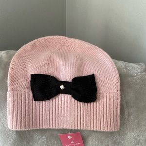 Kate Spade pink and black bow hat